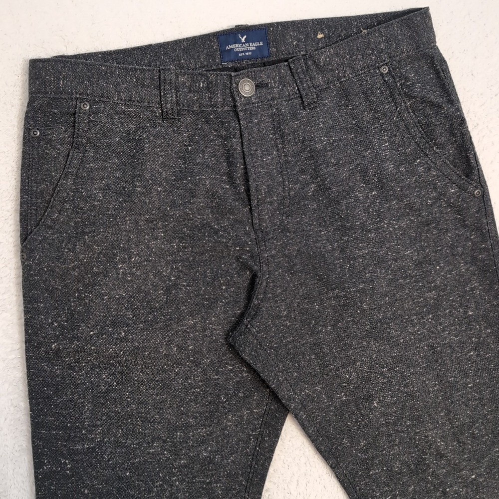 NEW American Eagle Pants Mens 32x30 Black Speckled Five Pocket Flaps Acrylic